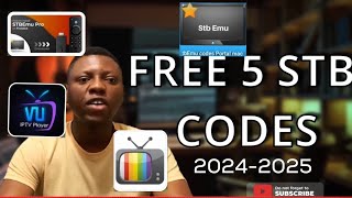 5 Free Super working STB Emu codes 2024 2025 with Vu iptv player premium for free😍 [upl. by Calie347]