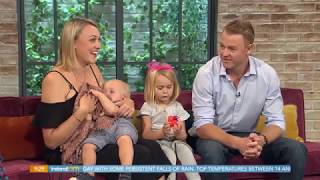 TV INTERVIEW WITH TWO KIDS ONE WANTING TO BREASTFEED [upl. by Frum]