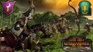 DOOMFIRE and the AMBER SPEAR  Dark Elves vs Tomb Kings  Total War Warhammer 2 Gameplay [upl. by Nadabus440]