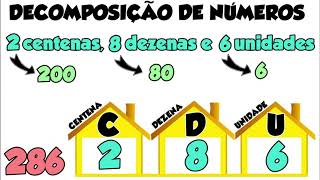 Decomposição de números  Decompondo em Centenas Dezenas e Unidades  Matemática [upl. by Loralie475]