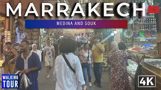 Walking Tour through Marrakech  Morocco 4k [upl. by Swaine]