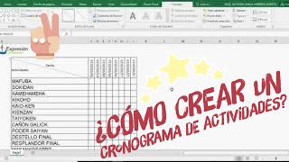 ▶️ Crea un CRONOGRAMA DE ACTIVIDADES 📔 con DIAGRAMA DE GANTT en Excel FÁCIL Y RÁPIDO [upl. by Claire]