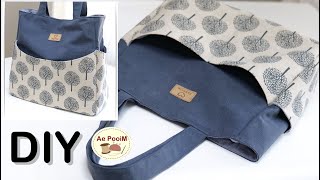 How to make a tote bag bag with outside pockets [upl. by Hassi]