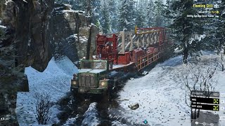 Towing a Big Oil Rig Salvage  Snowrunner Game Play [upl. by Colfin902]