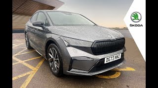 2023 SKODA Enyaq Coupe 80x Sportline Plus 265ps 82 Kwh 4x4  Graphite Grey  5 miles  DG73 NNZ [upl. by Ordnajela]