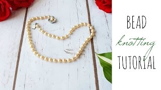 How to Knot Pearls  Restring Broken Necklace [upl. by Ernestine725]