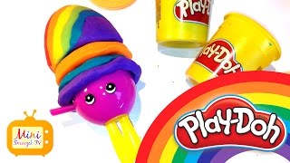 Tęczowe Lody Z Plasteliny  Ciastoliny Jak Zrobić Tęczowego Loda z PlayDoh [upl. by Denny]