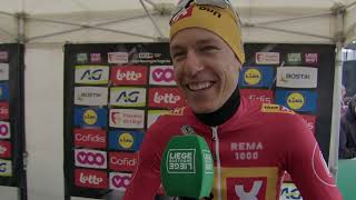 Tobias Halland Johannessen  Interview at the start  Liège  Bastogne  Liège 2024 [upl. by Tuneberg]