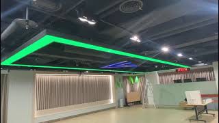 SMD5050RGB Addressable LED Strip in the celling decoration rgb rgbledstrip rgbledlight dmx [upl. by Eelessej539]