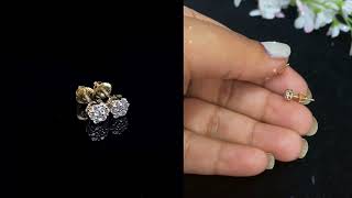 King of Blings MensWomens 925 Silver Yellow 025ct VVS D Moissanite 7 Floral Stud Earrings [upl. by Anastice]