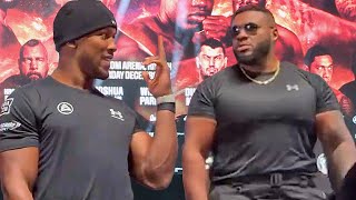 Anthony Joshua FLIPS OFF Big Baby Miller to his face after verbal exchange [upl. by Fadden]