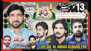 livemajlis 13 Nov 2024  Zeshan Parak MalikPur Stop Nashatabad Faisalabad  AlAbbasazadariFsd [upl. by Nodnarb]