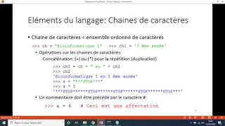 Cours BioinformatiqueChapitre 3 Python Partie 2 S23ème année20192020 [upl. by Vinnie]