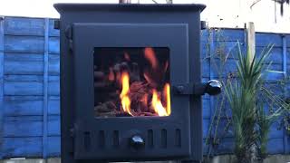 Outbacker Firebox Eco big window stove first burn including thermal imager footage [upl. by Notna]