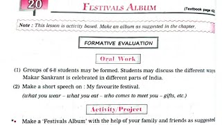 Std 3rd English lesson 20 Festival Album work book question answer [upl. by Mauve]