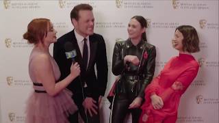 Caitriona Balfe Sam Heughan Sophie Skelton  Quickfire Questions  BAFTA Scotland 2019 [upl. by Anaic831]