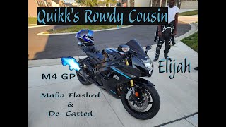 Quikks Rowdy Cousin is a Flame Spitter  GSXR 750  Mafia Flashed amp DeCatted [upl. by Sension894]