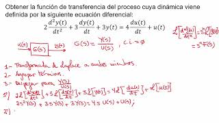 Obtención de la función de transferencia a partir de la ecuación diferencial de un proceso [upl. by Yrekcaz]