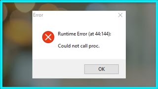 Runtime Error  Could Not Call Proc [upl. by Nodearb]