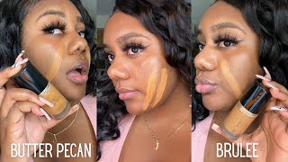 TOO FACED BORN THIS WAY FOUNDATION SWATCHES  BUTTER PECAN OR BRULEE  JACKIE AINA [upl. by Alahcim]