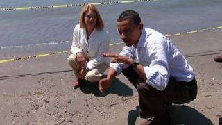 President Obama Tours Fourchon Beach LA [upl. by Melba]