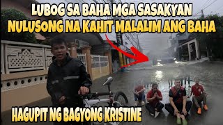 HAGUPIT NG BAGYONG KRISTINE LUBOG SA BAHA ANG BRGY MAMBOG MGA SASAKYAN SA PILITAN DUMAAN [upl. by Salomie186]