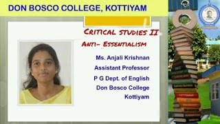 CRITICAL STUDIES II MODULE 4  SUBALTERN STUDIES LEC 4 ANTI ESSENTIALISM MA ENGLISH SEM 3 [upl. by Isnan]