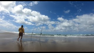 Anglesea Surf Fishing Catching Australian Salmon and Flathead [upl. by Ardiedak823]