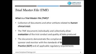 Trial Master File TMF – Clinical Trial Systems and FDA Expectations [upl. by Airdnax]