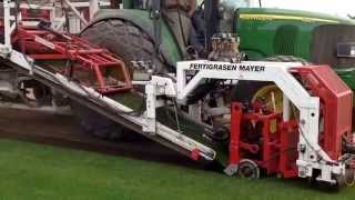 Trebro turf harvester Fertigrasen  Mayer [upl. by Barbaresi]