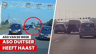 Levensgevaarlijk Aso in Duitse Mercedes slalomt op absurde wijze op drukke snelweg [upl. by Saile989]