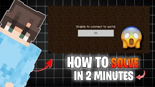 How to fix Unable to connect problem in Minecraft 🤔  Unable to connect problem solution pe 💯SOLVED✅ [upl. by Liagibba]