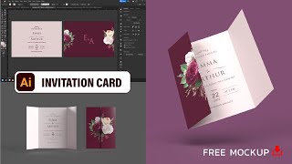 How to Invitation Card Design in Adobe Illustrator CC 2022  Graphic Design Tutorials [upl. by Kris930]