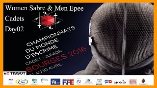 Championnats Du Monde d’Escrime Cadet Bourges 2016  Day02 Finals [upl. by Sosthenna]