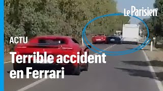 Italie  un conducteur de Ferrari provoque un accident mortel lors d’un rallye de voitures de luxe [upl. by Emili462]