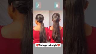 ❤️ college hairstyle 😍 trending short hairstyle subscribe [upl. by Adnorahs]