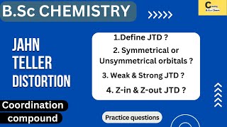 BSc chemistry Jahn Teller Distortion Complete Explanation  Weak JTD amp Strong JTD  Zin amp Zout [upl. by Swigart673]