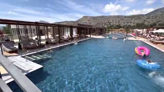 Crete Domes of Elounda Autograph Collection  famous salt water 💦 family pool 🏊‍♂️ 70 meters long [upl. by Callahan]