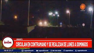 Picadas clandestinas en AU Córdoba Rosario circulan en contramano [upl. by Gnouh265]