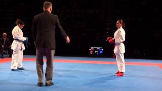 Karate1 PL Almere 2014  YAKAN vs THOUY  Kumite fem 55 FINAL [upl. by Oralle]