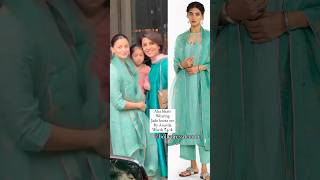 Alia Bhatt wearing jade kurta set with dupatta by Anavila worth ₹40000 🫶🏼 aliabhatt [upl. by Kora]