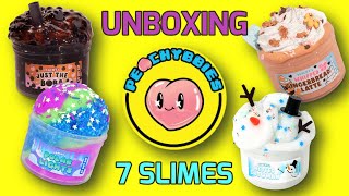 PeachyBbies SLIME REVIEW peachybbies slime review unboxing [upl. by Atterys46]