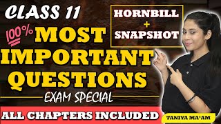 Class 11 Most Important Questions 202324  Exam Special  HornbillSnapshot  Class 11 All chapters [upl. by Martel]