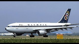 FLYING OLYMPIC AIRWAYS  DEPARTURE FROM ROME ITALY  LANDING IN ATHENS GREECE  Airbus A300 1992 [upl. by Cranston118]