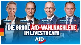 Wahlnachlese Thüringen amp Sachsen Weidel Chrupalla Möller amp Urban live  AfD [upl. by Niarb]