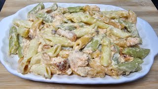 COMO FAZER MACARRÃƒO PENNE C MOLHO BRANCO E SALMÃƒO GRELHADO [upl. by Joel]