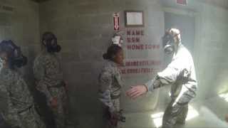 Company Commander Recites Soldiers Creed in Gas Chamber [upl. by Ahsinauj51]