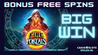 Fire Portals  bonus free spins BIG WIN [upl. by Nimrahc689]