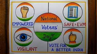 National Voters Day Poster Drawing easy step25th Jan Votes Day Poster Drawing Easy Drawing [upl. by Akinohs529]