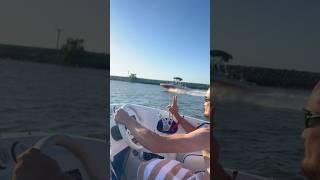 Throwing up the deuces as you fly by😂✌🏼 funny shortsvideo boatrace speedboat boat [upl. by Amej827]